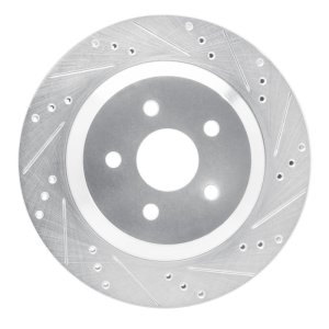 Ford Freestar Brake Rotor (1) - Rear Right - R1 Concepts - Drilled & Slotted - Silver - `04-`07
